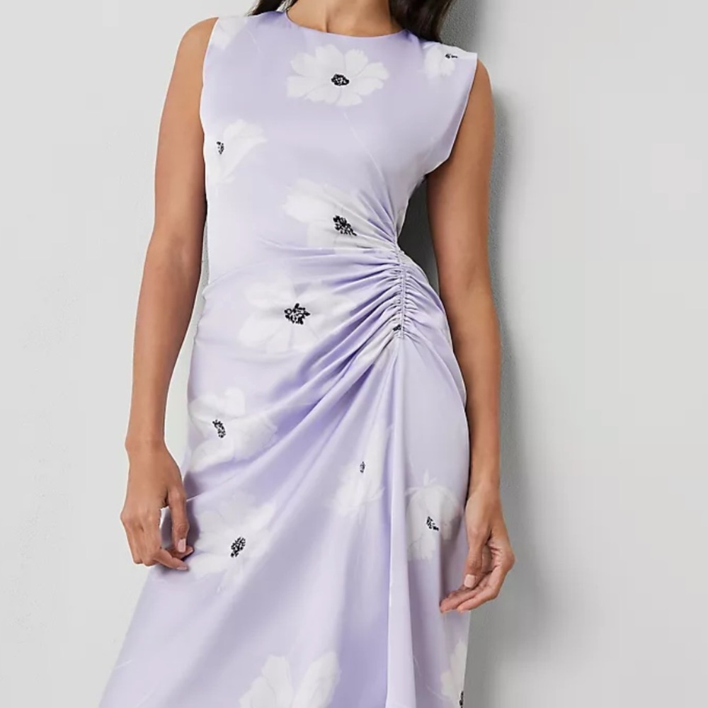 NWT Ann Taylor Floral Ruched Flare Dress